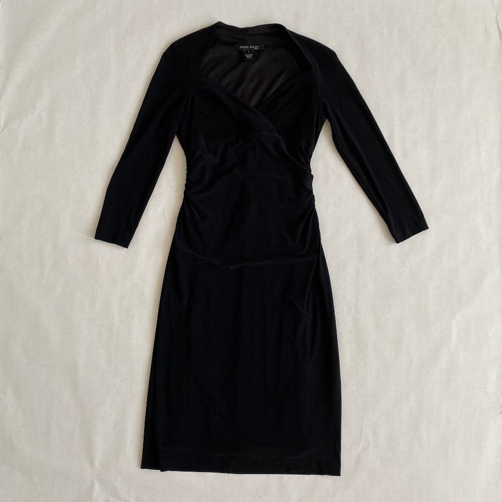 Anne Klein Slinky Black Dress Size 2